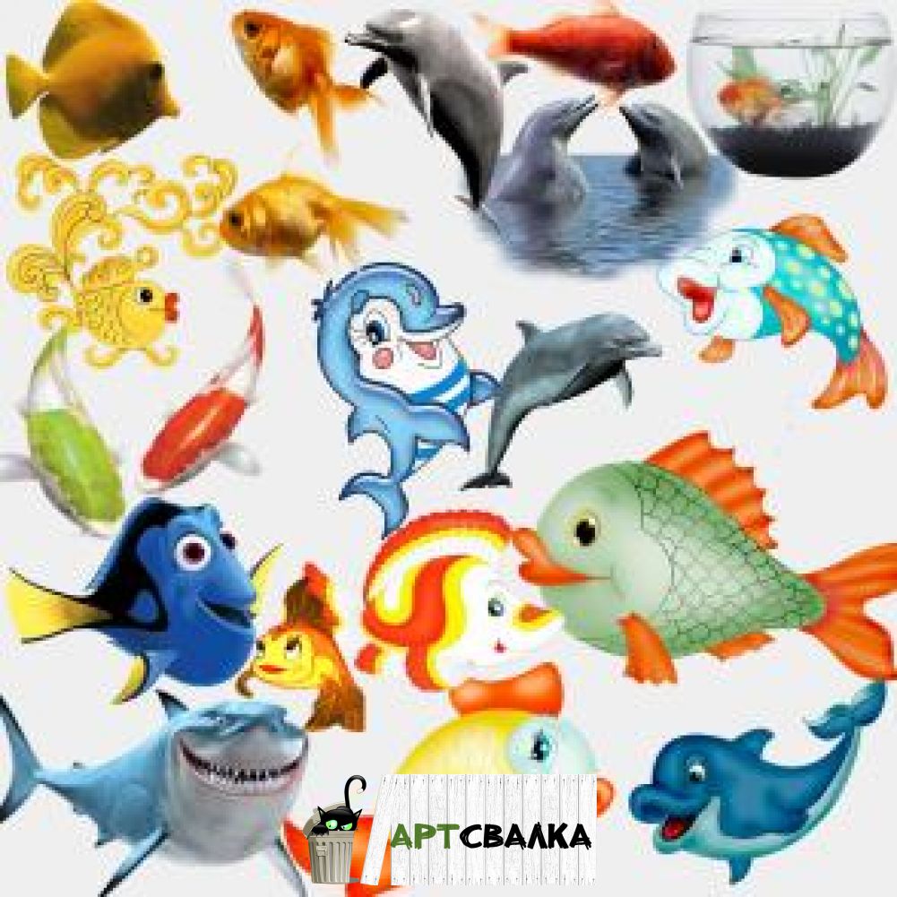 Мультгерои клипарт. рыбки из мультфильмов на прозрачном фоне | Cartoon heroes clipart. fish cartoons on a transparent background